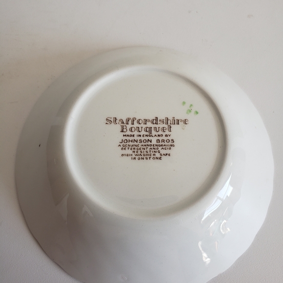 #Staffordshire Bouquet Johnson Bros Hand-engraving Small Bowl Vintage - Picture 4 of 10